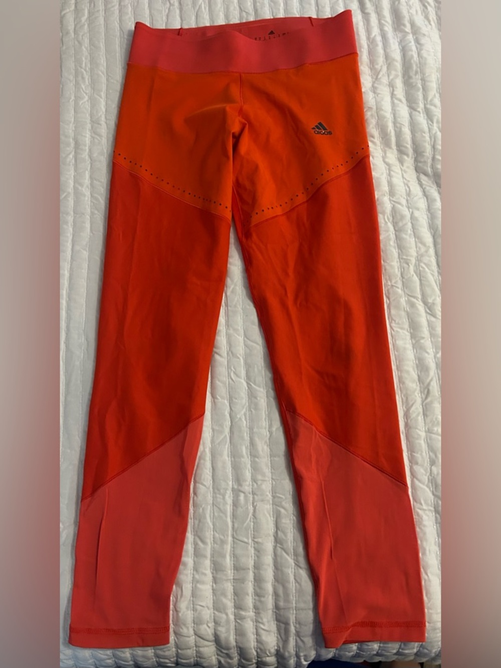 Adidas Three-Tone Orange & Coral Performance Leggings